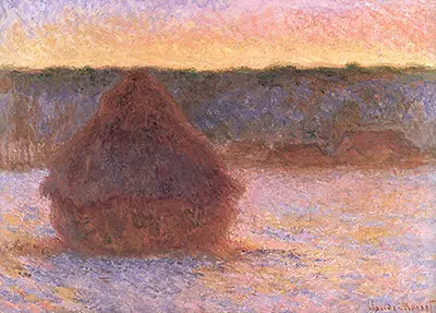 Haystacks at Sunset, Frosty Weather Claude Monet